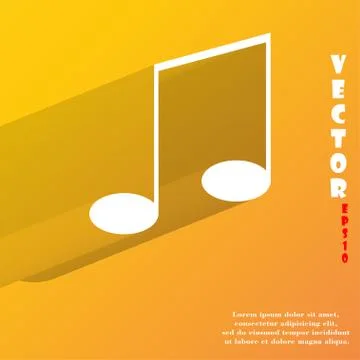 Music elements notes web icon, flat design Stock Illustration