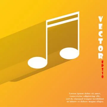 Music elements notes web icon, flat design 스톡 일러스트