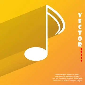 Music elements notes web icon, flat design Illustrazione stock