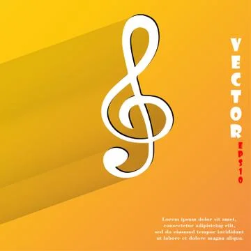 Music elements notes web icon, flat design Stockillustratie