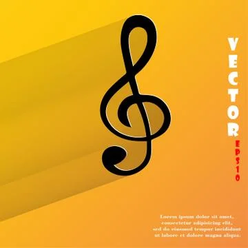 Music elements notes web icon, flat design 스톡 일러스트