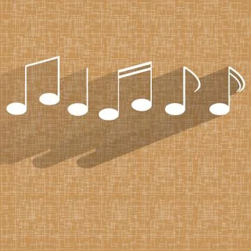 Music elements notes web icon on a flat geometric abstract background 스톡 일러스트