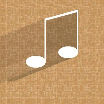 Music elements notes web icon on a flat geometric abstract background Illustrazione stock