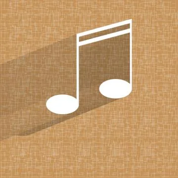 Music elements notes web icon on a flat geometric abstract background 스톡 일러스트