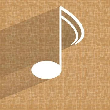 Music elements notes web icon on a flat geometric abstract background Illustrazione stock