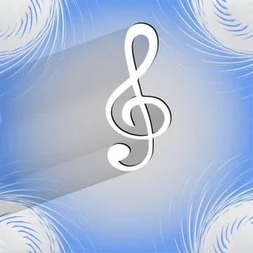 Music elements notes web icon  on a flat geometric abstract background イラスト素材