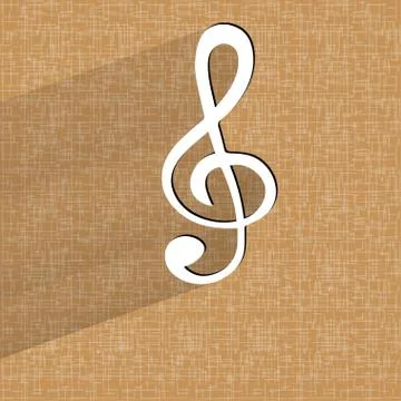Music elements notes web icon  on a flat geometric abstract background Stock Illustration