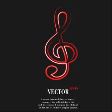 Music elements notes web icon, flat design Stock Illustration