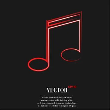 Music elements notes web icon, flat design Stock Illustration