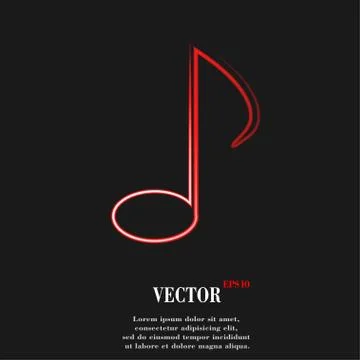 Music elements notes web icon, flat design 스톡 일러스트