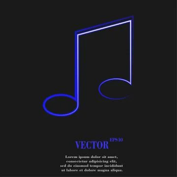 Music elements notes web icon, flat design イラスト素材