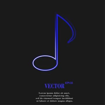 Music elements notes web icon, flat design イラスト素材