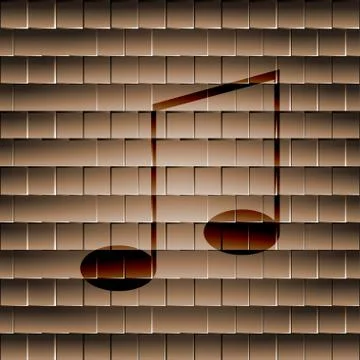 Music elements notes web icon, flat design Illustrazione stock