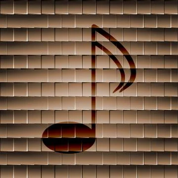 Music elements notes web icon, flat design Stock Illustration