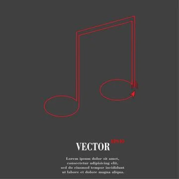 Music elements notes web icon, flat design Stock Illustration