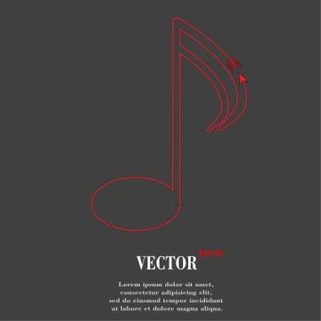 Music elements notes web icon, flat design Stock Illustration
