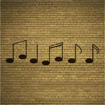 Music elements notes web icon, flat design Illustrazione stock