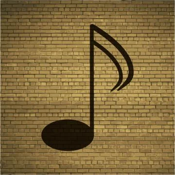 Music elements notes web icon, flat design Illustrazione stock
