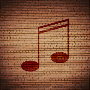 Music elements notes web icon, flat design Stock Illustration