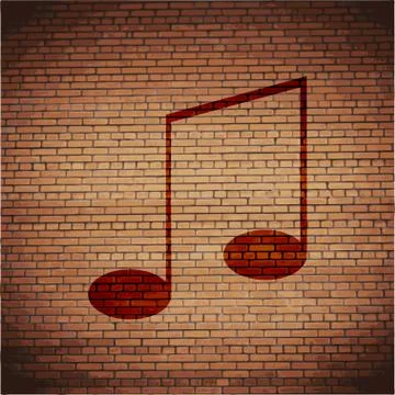 Music elements notes web icon, flat design Illustrazione stock