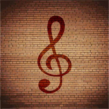 Music elements notes web icon, flat design Stock Illustration