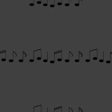 Music elements notes web icon. flat design. Seamless gray pattern. イラスト素材