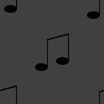 Music elements notes web icon. flat design. Seamless gray pattern. 스톡 일러스트