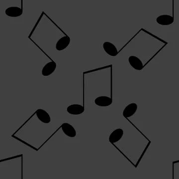 Music elements notes web icon. flat design. Seamless gray pattern. Illustrazione stock