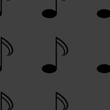 Music elements notes web icon. flat design. Seamless gray pattern. イラスト素材