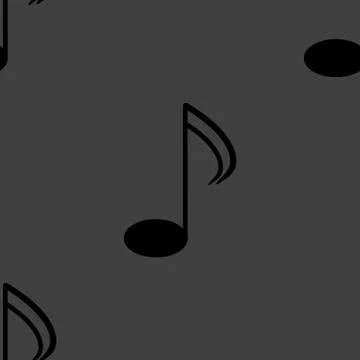 Music elements notes web icon. flat design. Seamless gray pattern. Illustrazione stock