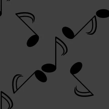 Music elements notes web icon. flat design. Seamless gray pattern. イラスト素材