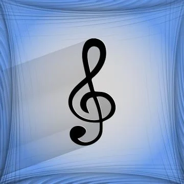 Music elements notes web icon  on a flat geometric abstract background 스톡 일러스트