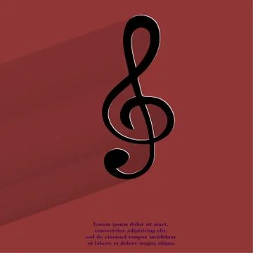 Music elements notes web icon, flat design Illustrazione stock