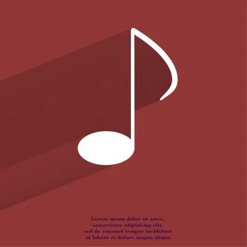 Music elements notes web icon, flat design 스톡 일러스트