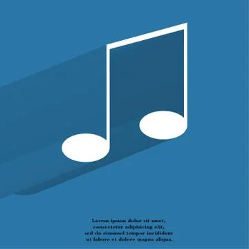Music elements notes web icon, flat design Illustrazione stock