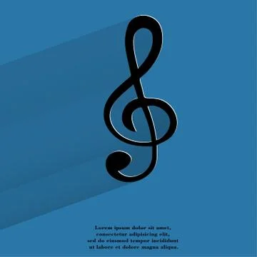 Music elements notes web icon, flat design Illustrazione stock