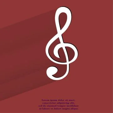 Music elements notes web icon, flat design Illustrazione stock