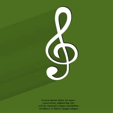 Music elements notes web icon, flat design Illustrazione stock