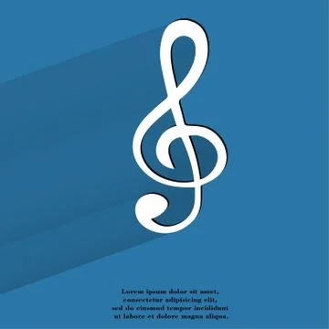 Music elements notes web icon, flat design Illustrazione stock