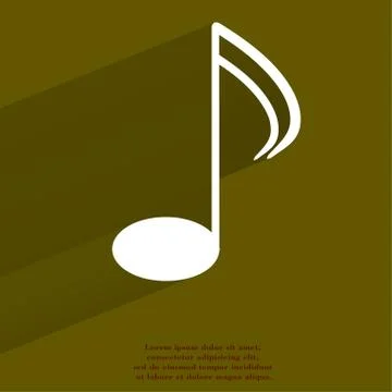 Music elements notes web icon, flat design 스톡 일러스트