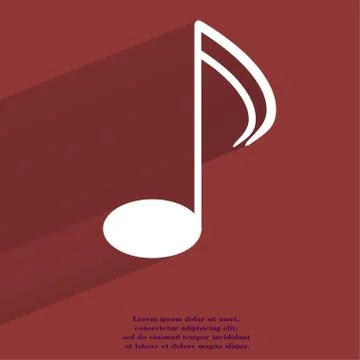 Music elements notes web icon, flat design Stock Illustration