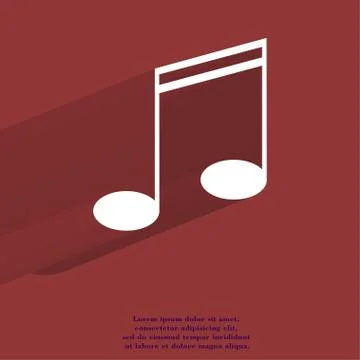 Music elements notes web icon, flat design Stock Illustration