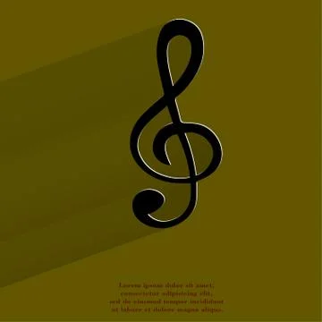 Music elements notes web icon, flat design Illustrazione stock
