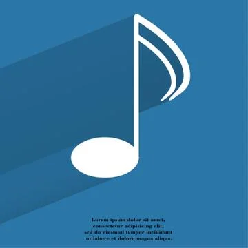 Music elements notes web icon, flat design Illustrazione stock
