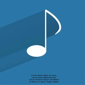 Music elements notes web icon, flat design Illustrazione stock