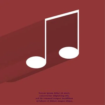 Music elements notes web icon, flat design Stock Illustration