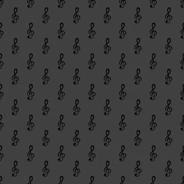 Music elements notes web icon. flat design. Seamless gray pattern. Illustrazione stock