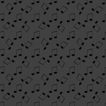 Music elements notes web icon. flat design. Seamless gray pattern. 스톡 일러스트