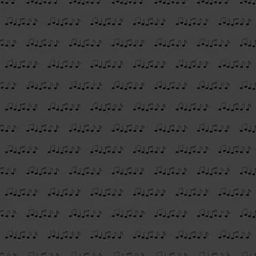 Music elements notes web icon. flat design. Seamless gray pattern. 库存插图