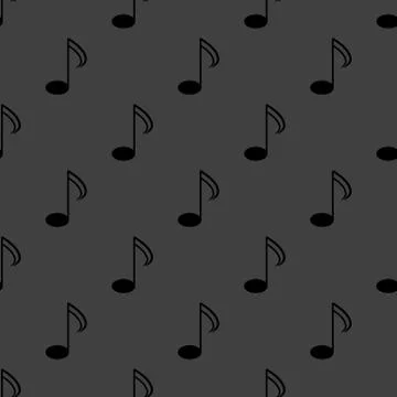 Music elements notes web icon. flat design. Seamless gray pattern. Illustrazione stock